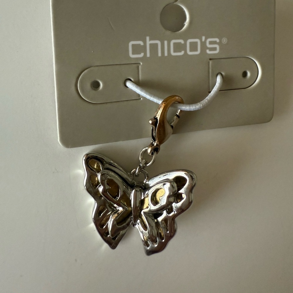 Chico's Two-Tone Butterfly Charm/Key Holder